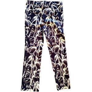 NWT Jules & Leopold Floral Pull On Stretch Cropped Pants, Size S, Black & White